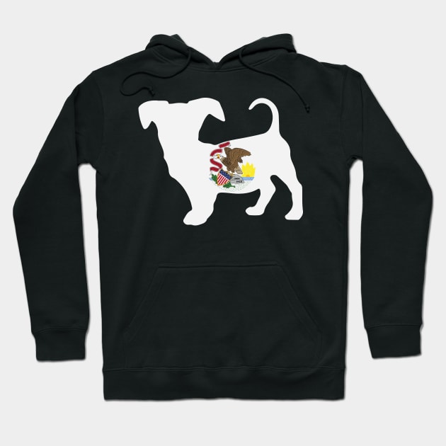 Chiweenie Dog Lover Illinois Flag Hoodie by ryanjaycruz